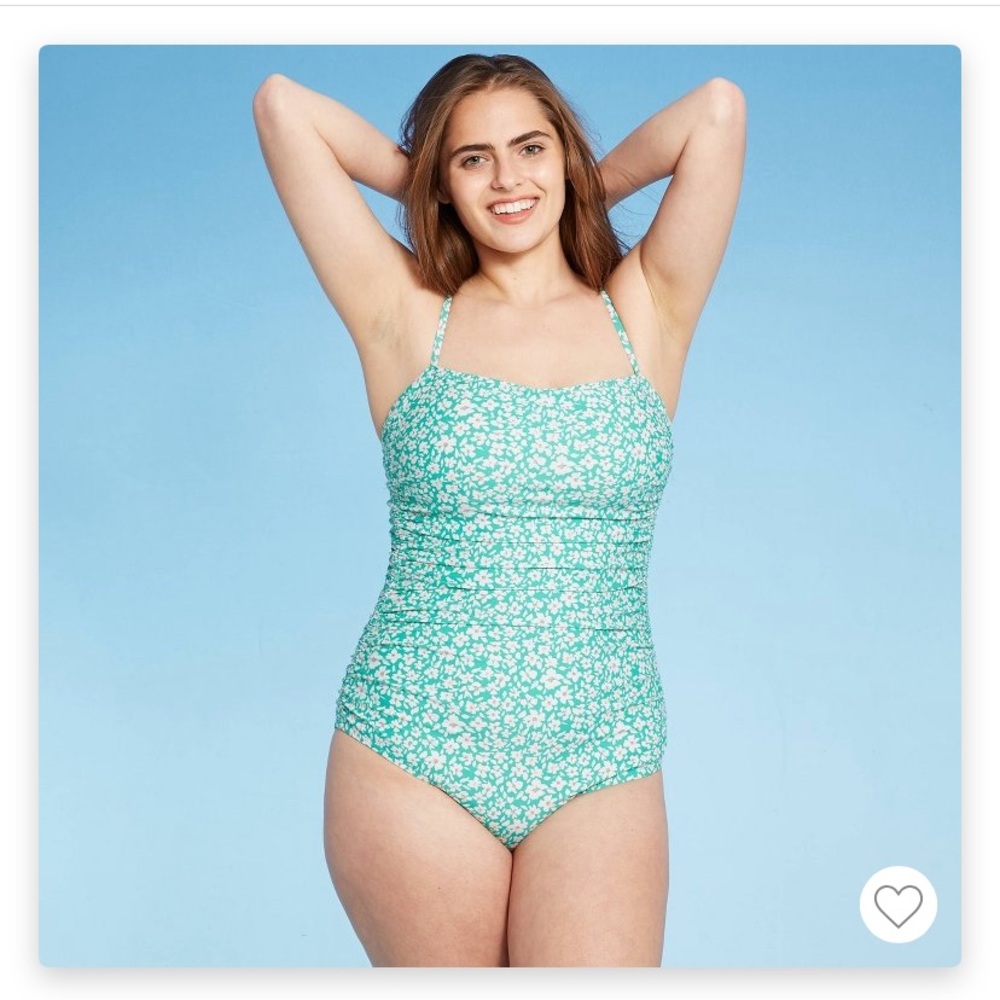 Kona Sol cross back one piece, green floral